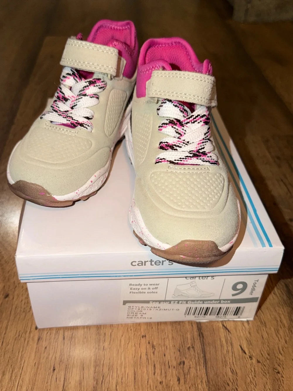Carter's Beige Sneakers with Pink Trim for Kids